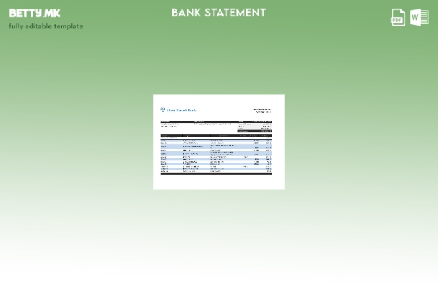 модерен стил Вануату Алпен Барух извод од банкарски ексел шаблон